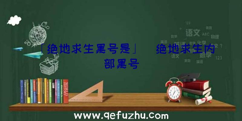 「绝地求生黑号是」|绝地求生内部黑号
